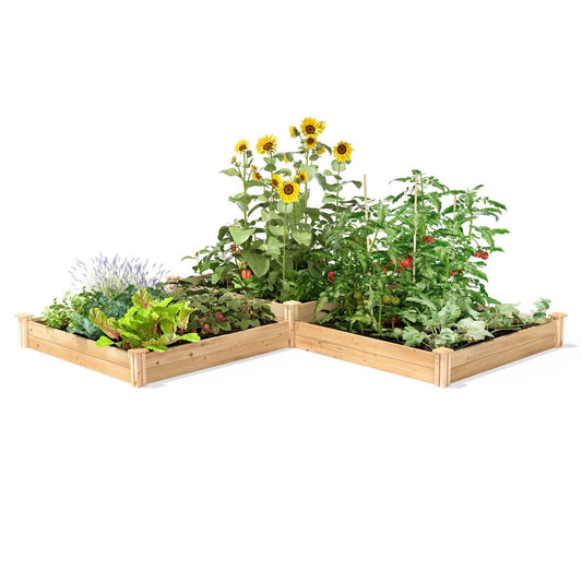 Farmhouse Cedar Wood Raised Garden Bed 4 ft x 12 ft - Made in USA - Tampa Home & Garden Store