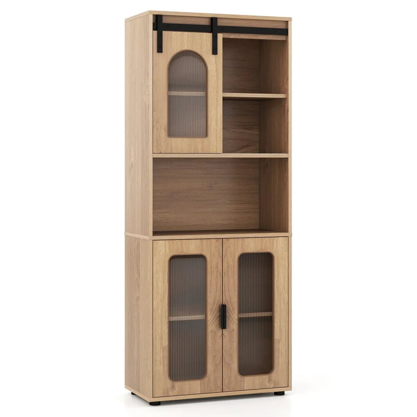Farmhouse Floor Cabinet With Sliding Barn Door