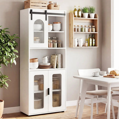Farmhouse Floor Cabinet With Sliding Barn Door
