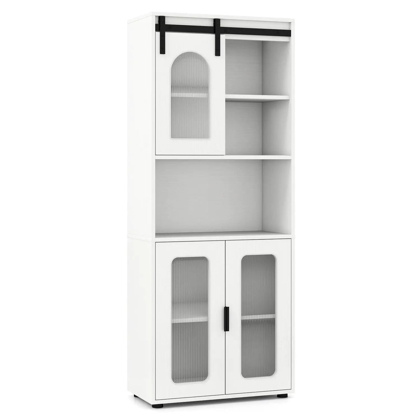 Farmhouse Floor Cabinet With Sliding Barn Door