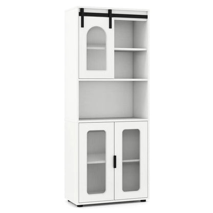 Farmhouse Floor Cabinet With Sliding Barn Door