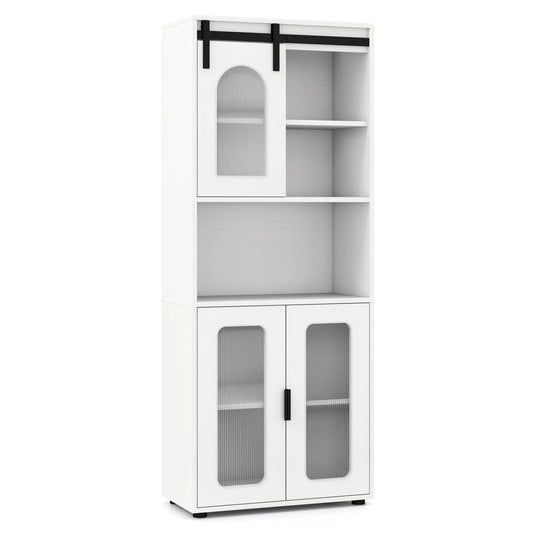 Farmhouse Floor Cabinet With Sliding Barn Door