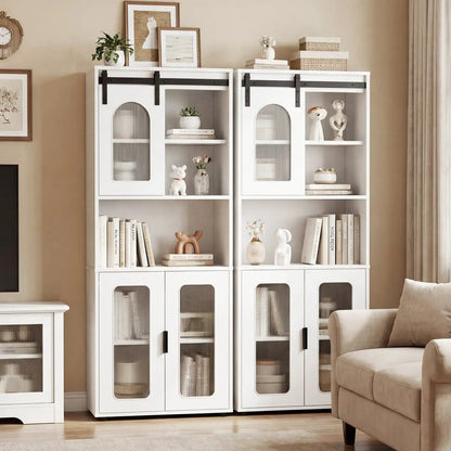 Farmhouse Floor Cabinet With Sliding Barn Door