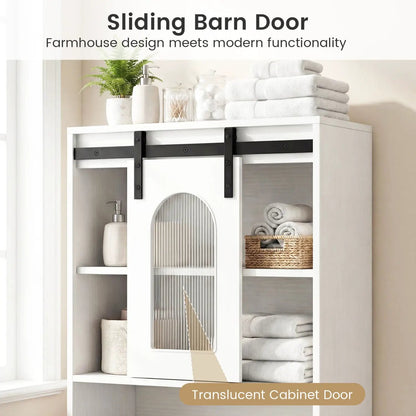 Farmhouse Floor Cabinet With Sliding Barn Door