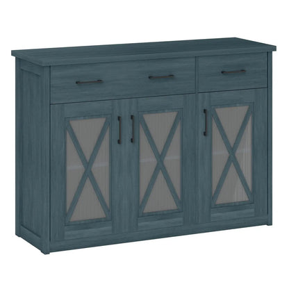 Farmhouse Buffet Sideboard 3 Door Kitchen Cabinet