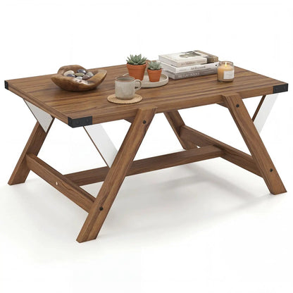 Farmhouse Center Table with Nailhead Accents