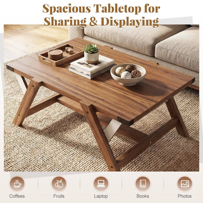 Farmhouse Center Table with Nailhead Accents