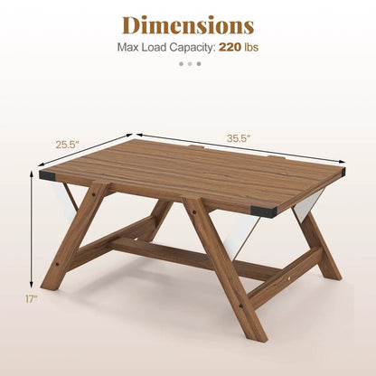 Farmhouse Center Table with Nailhead Accents
