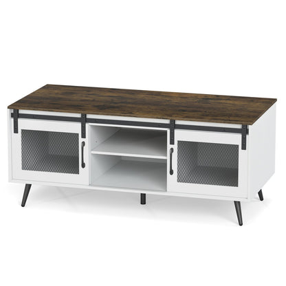 Farmhouse Coffee Table With Sliding Doors