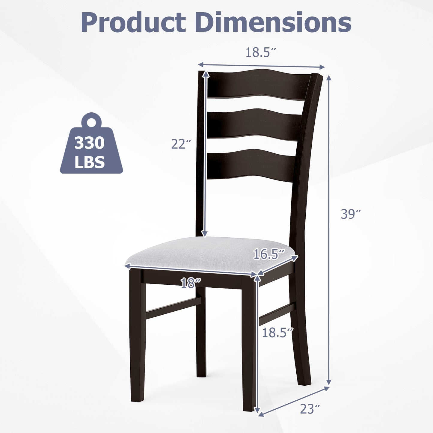 Farmhouse Dining Chairs Set of 2 Modern Kitchen Chairs with Elegant Hollowed backrest-Gray