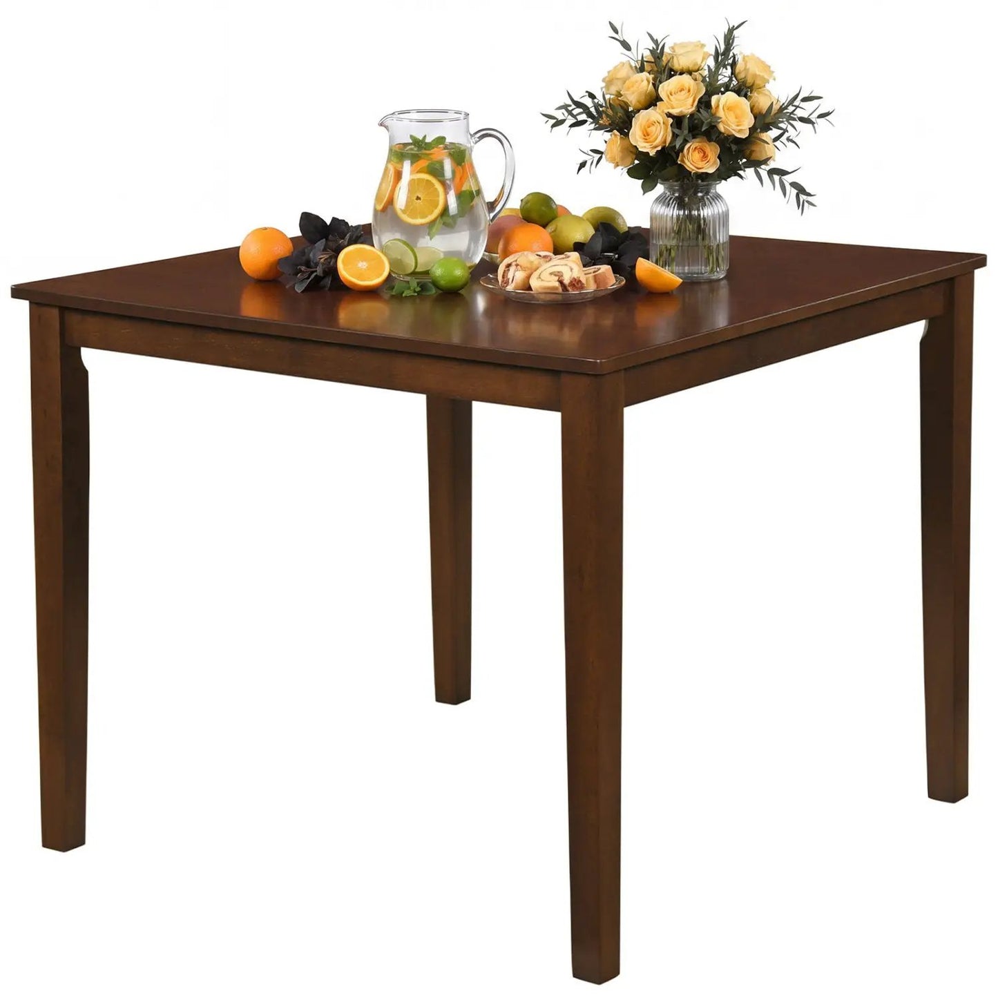 Farmhouse Dining Table for 4 People 35 Inches Square Kitchen Table