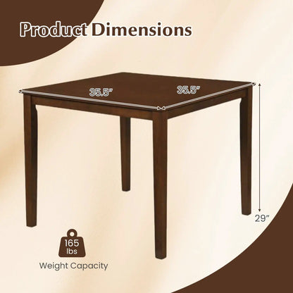 Farmhouse Dining Table for 4 People 35 Inches Square Kitchen Table