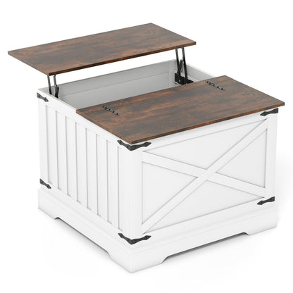Farmhouse Lift Top Coffee Table with Hidden Storage Compartment