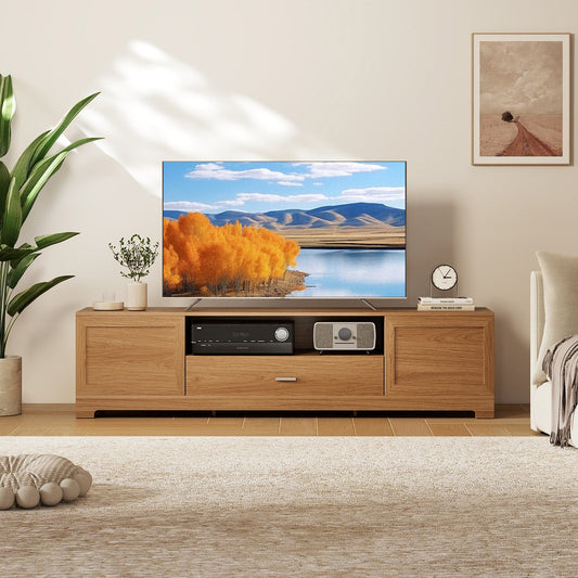 Farmhouse Rustic TV Stand for TVs up to 80"-Natural - Tampa Home & Garden Store