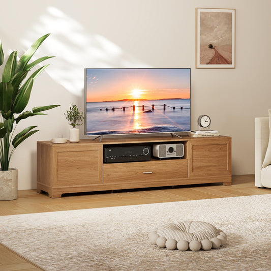 Farmhouse Rustic TV Stand for TVs up to 80"-Natural - Tampa Home & Garden Store
