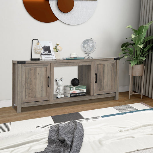 Electric Fireplace TV Stand with Storage Cabinets for TVs up to 70 Inch-Natural - Tampa Home & Garden Store