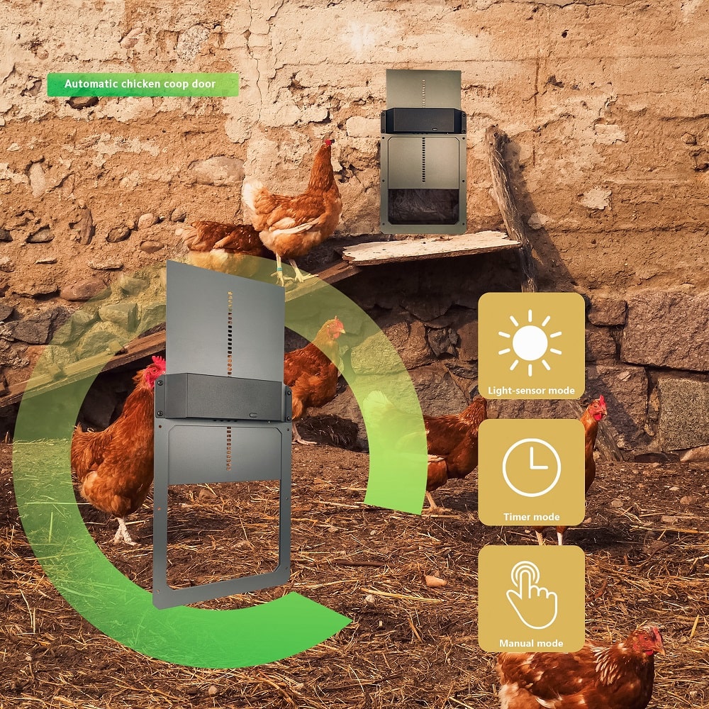 Farmight Automatic Chicken Coop Door, Aluminum - Tampa Home & Garden Store
