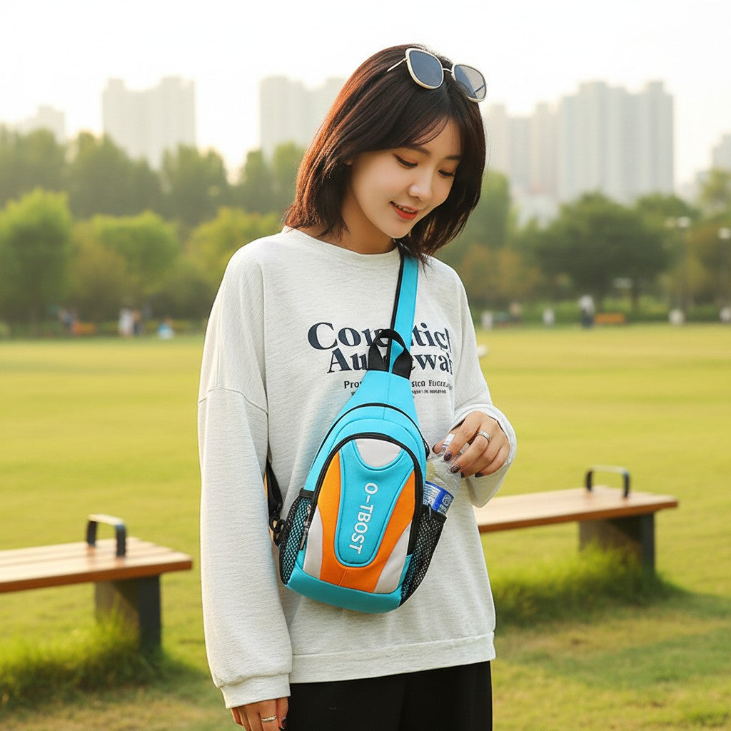 Shaketea Women Crossbody Sling Bag turquoise orange sport chest pack on Tampa Home & Garden Store