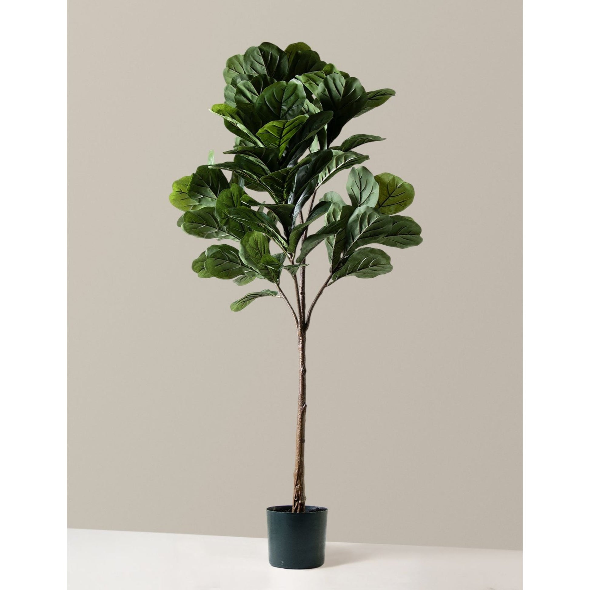Faux Fiddle Leaf Fig Tree artificial plant in teal pot by Live Good Logistics on Tampa Home & Garden Store