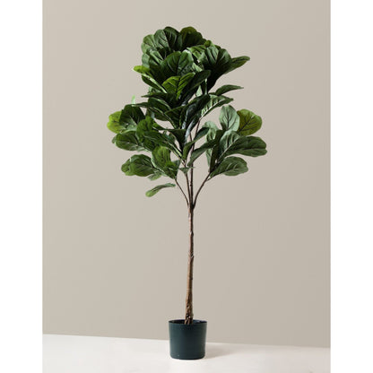 Faux Fiddle Leaf Fig Tree artificial plant in teal pot by Live Good Logistics on Tampa Home & Garden Store