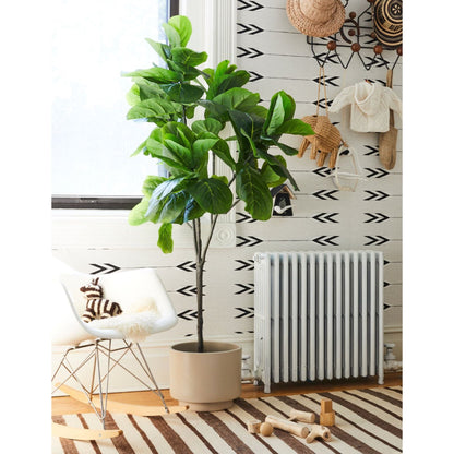 Faux fiddle leaf fig tree, artificial green plant with glossy leaves, Live Good Logistics on Tampa Home & Garden Store