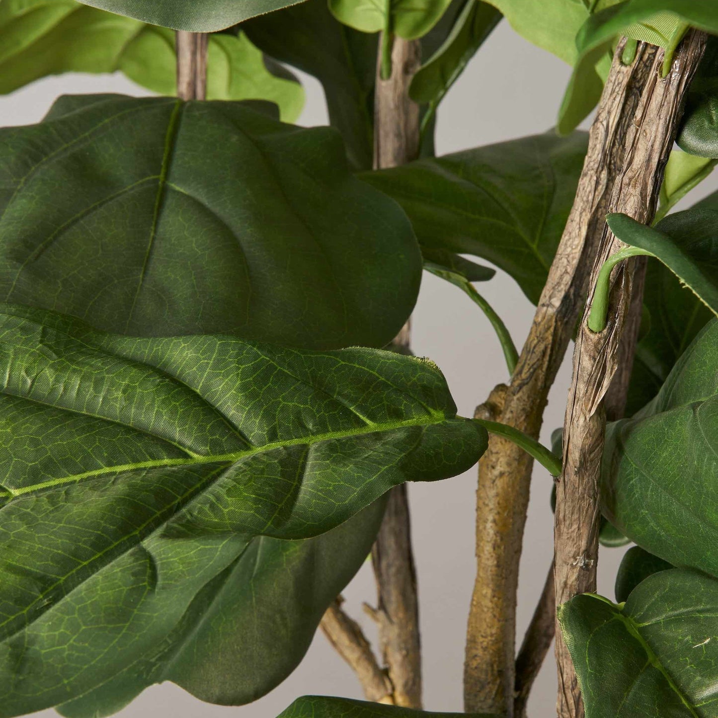 Faux Fiddle Leaf Fig Tree with lush green leaves and brown trunk Live Good Logistics on Tampa Home & Garden Store