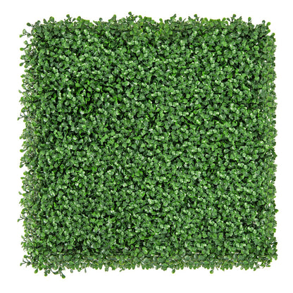 12 paneles de pared de boj artificial de 20 x 20 pulgadas con ramas insertables