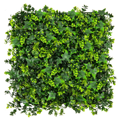 12 Paneles de follaje verde artificial de 20 x 20 pulgadas con ramas insertables