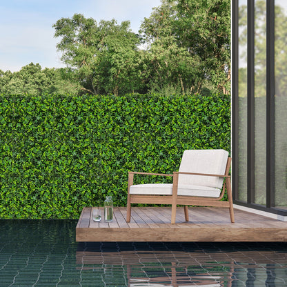 12 Paneles de follaje verde artificial de 20 x 20 pulgadas con ramas insertables