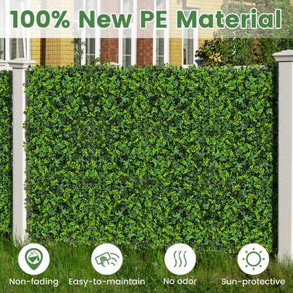 12 Paneles de follaje verde artificial de 20 x 20 pulgadas con ramas insertables