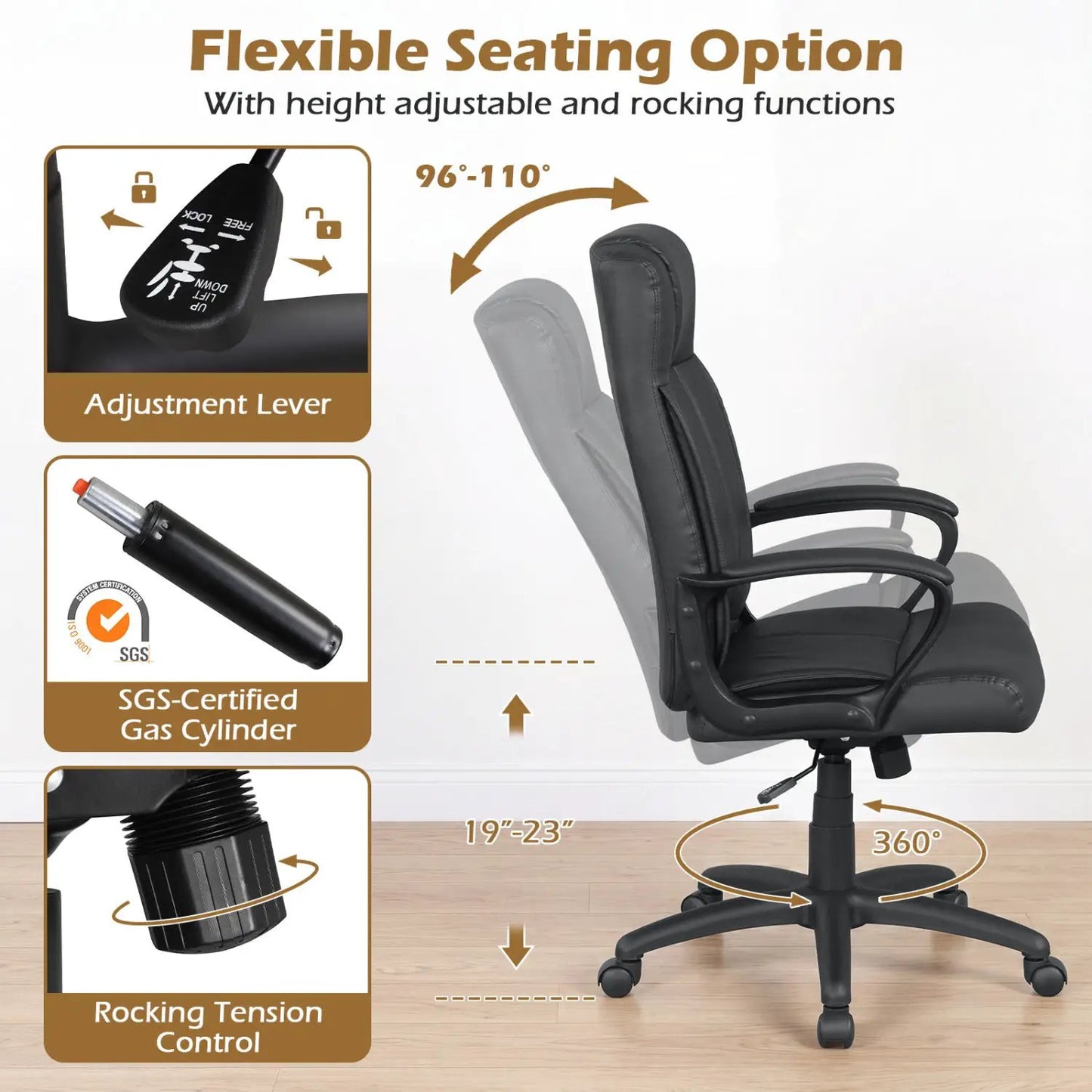 Ergonomic Office Chair With Rocking Function