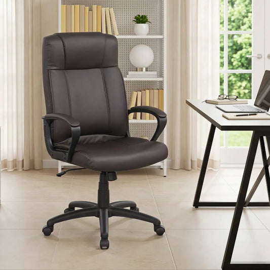 Ergonomic Office Chair by DirectDeals with rocking function in dark brown faux leather on Tampa Home & Garden Store