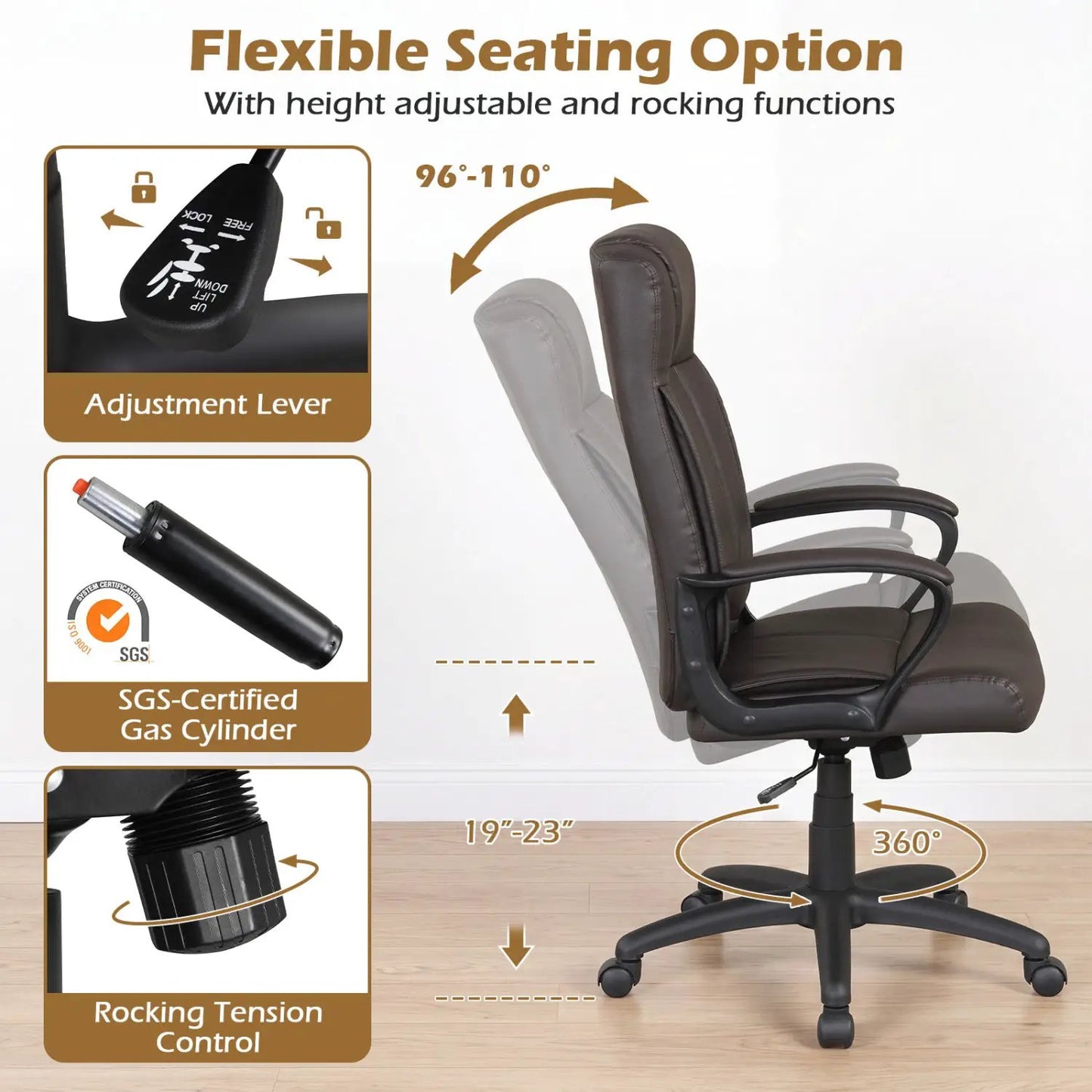Ergonomic Office Chair With Rocking Function