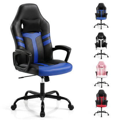 Ergonomic Gaming Chair with Removable Head Pillow