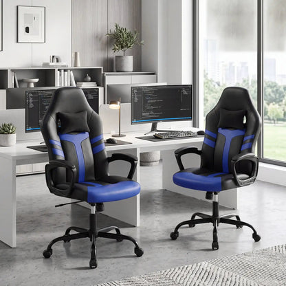 Ergonomic Gaming Chair with Removable Head Pillow