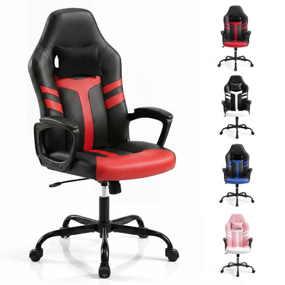 Ergonomic Gaming Chair with Removable Head Pillow