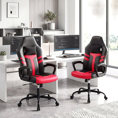 Ergonomic Gaming Chair with Removable Head Pillow