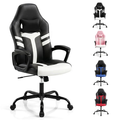 Ergonomic Gaming Chair with Removable Head Pillow