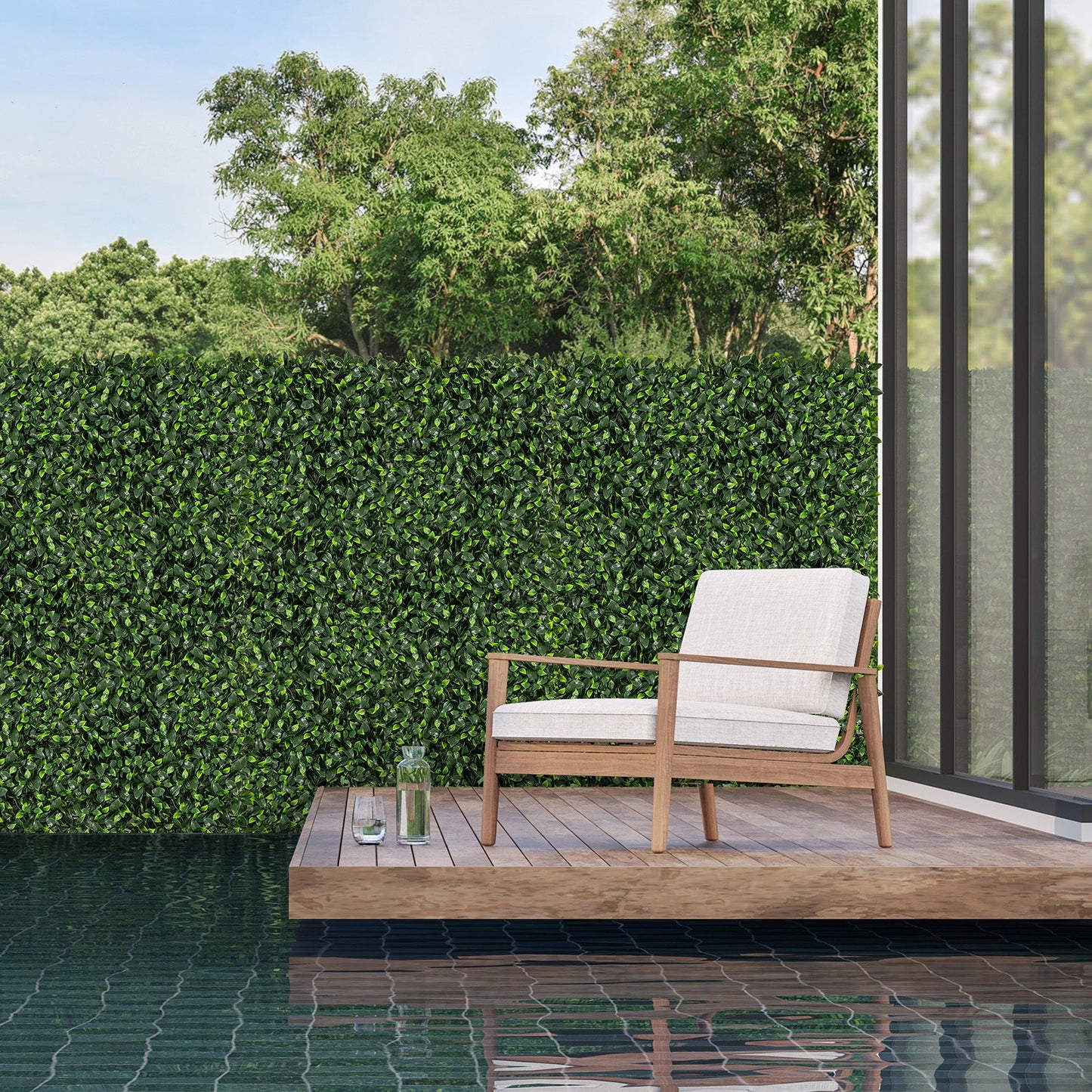 12 Paneles de setos artificiales de gardenia de 20 x 20 pulgadas