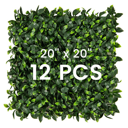 12 Paneles de setos artificiales de gardenia de 20 x 20 pulgadas