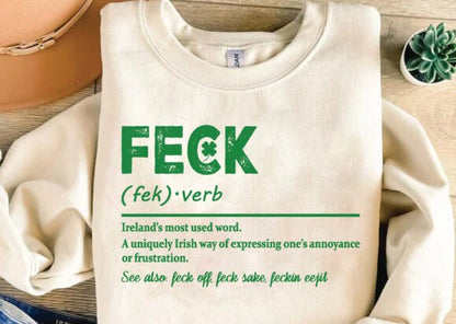 Feck Irish St Patricks Day unisex bamboo/cotton graphic tee cream Spun Bamboo brand on Tampa Home & Garden Store