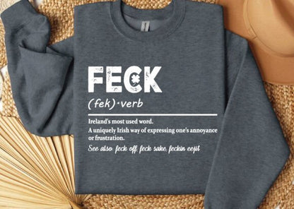 Feck Irish St Patricks Day unisex bamboo/cotton graphic T-shirt, gray, Spun Bamboo brand on Tampa Home & Garden Store