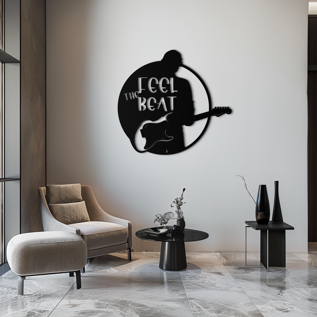 Feel the Beat Metal Wall Art - Music-Inspired Decor - KAF210 - Tampa Home & Garden Store