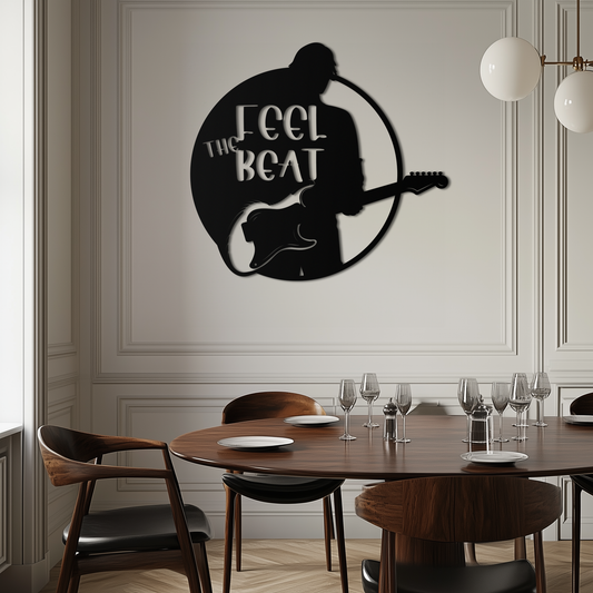 Feel the Beat Metal Wall Art - Music-Inspired Decor - KAF210 - Tampa Home & Garden Store