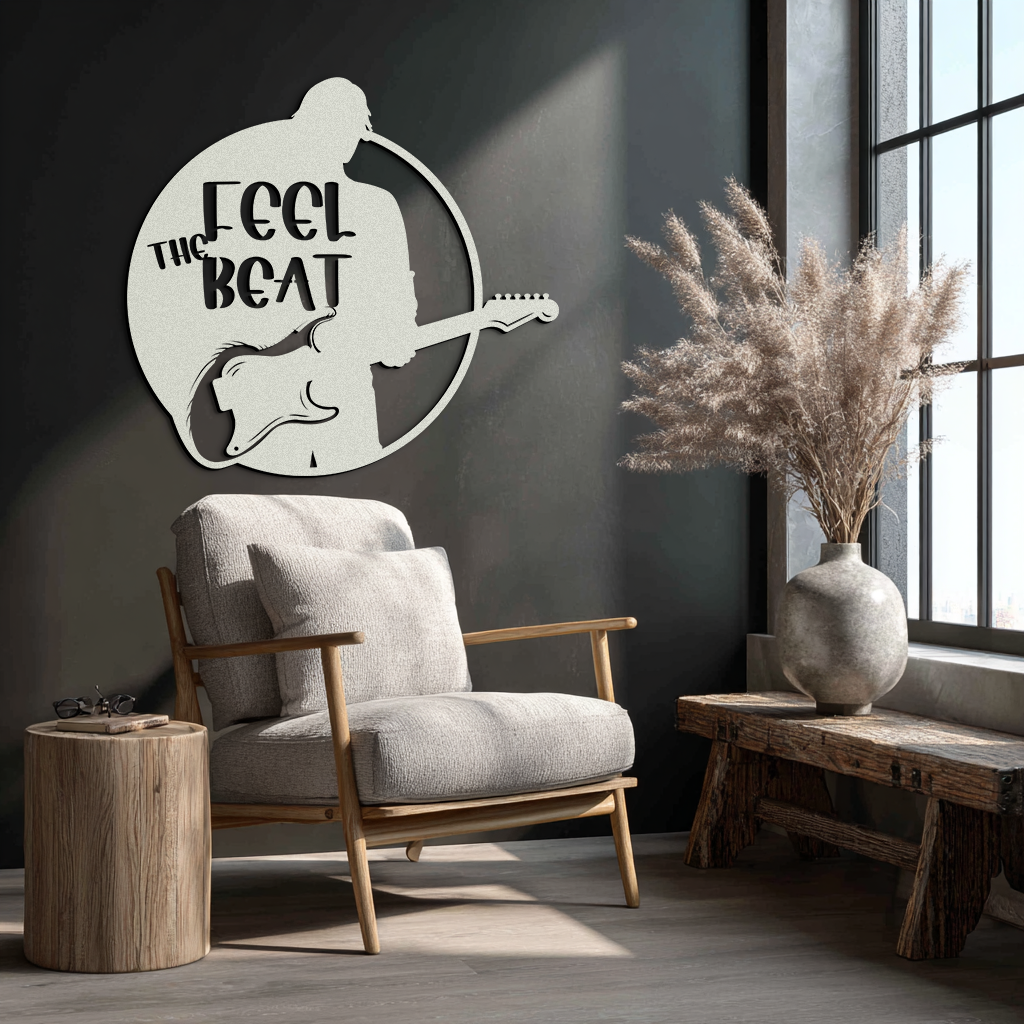 Feel the Beat Metal Wall Art - Music-Inspired Decor - KAF210 - Tampa Home & Garden Store