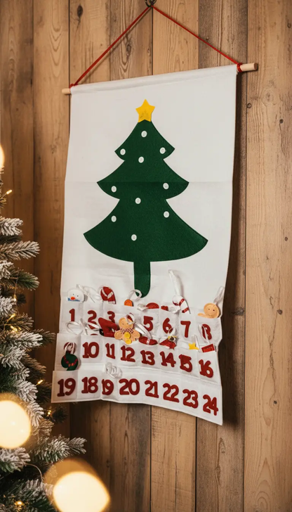Felt Christmas Advent Calendar With Ornaments