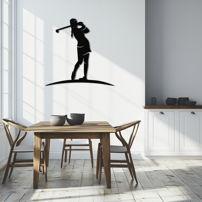 Female Golfer Metal Wall Art – Elegant Sports Silhouette for Modern Spaces- KAF698 - Tampa Home & Garden Store
