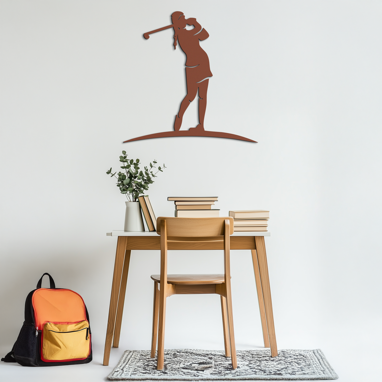 Female Golfer Metal Wall Art – Elegant Sports Silhouette for Modern Spaces- KAF698 - Tampa Home & Garden Store