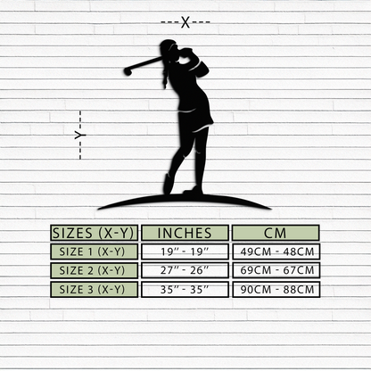 Female Golfer Metal Wall Art – Elegant Sports Silhouette for Modern Spaces- KAF698 - Tampa Home & Garden Store