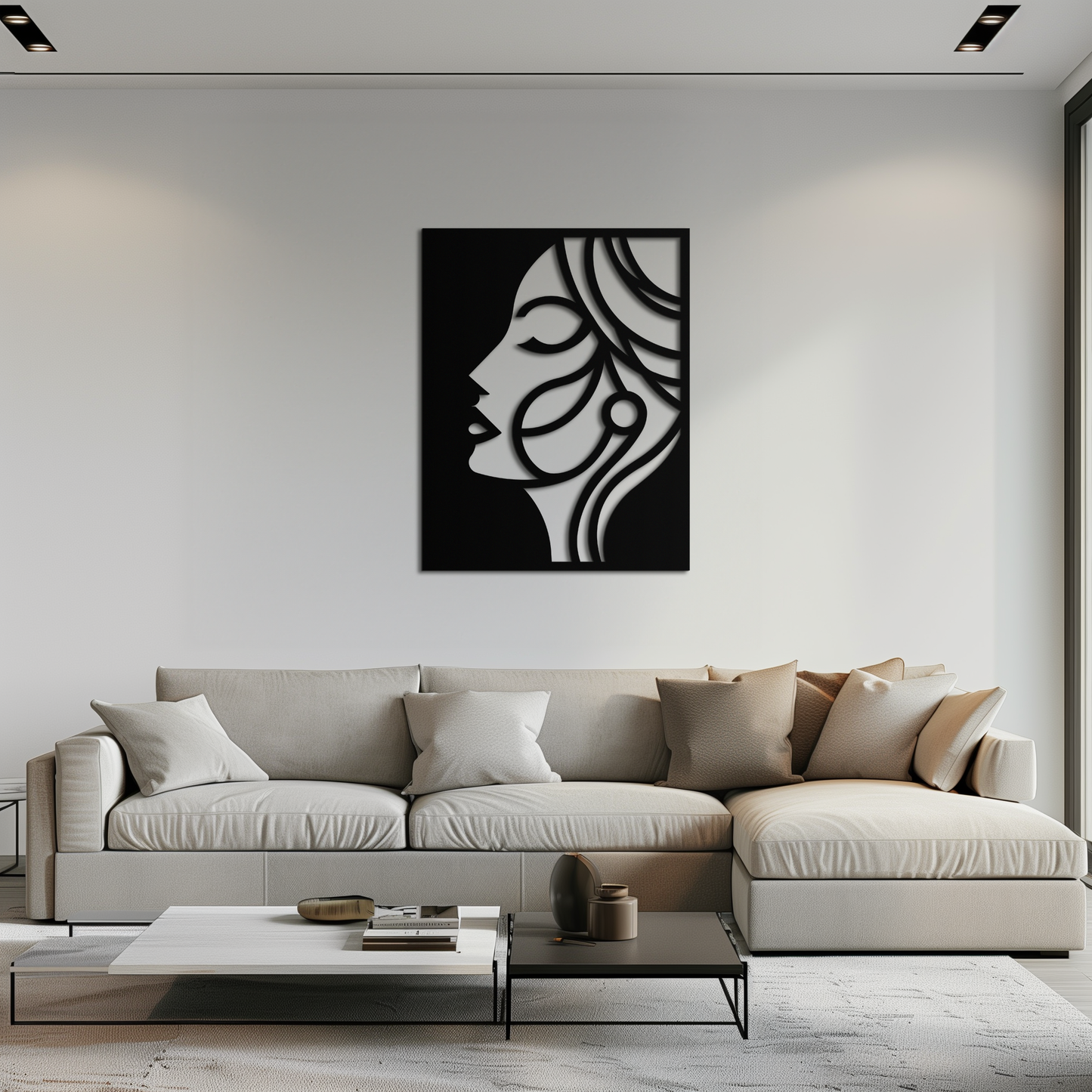 Female Silhouette Metal Wall Art – Elegant Abstract Woman Design for Modern Interiors- KAF393 - Tampa Home & Garden Store